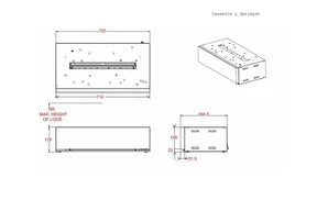 Dimplex Kassette L mit Kieselsteinen Elektrokamin - Kaminflammen