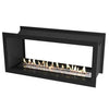 Icon Fires Double Sided Slimline Firebox 2000 mit 2x Slimline 800 Brenner - Kaminflammen